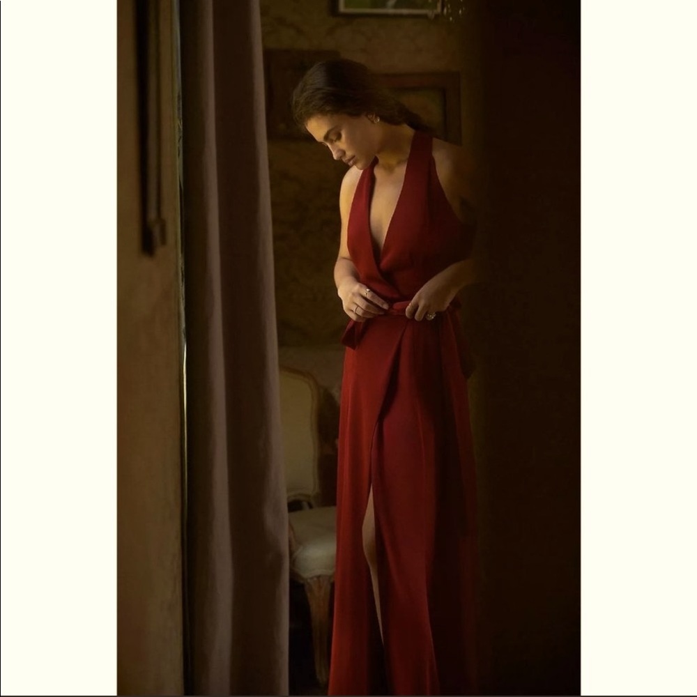 ✨NWT Anthropologie Hutch Ruby Satin Maxi Dress✨